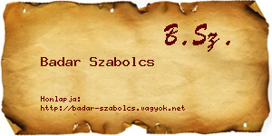 Badar Szabolcs névjegykártya