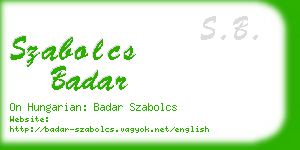 szabolcs badar business card